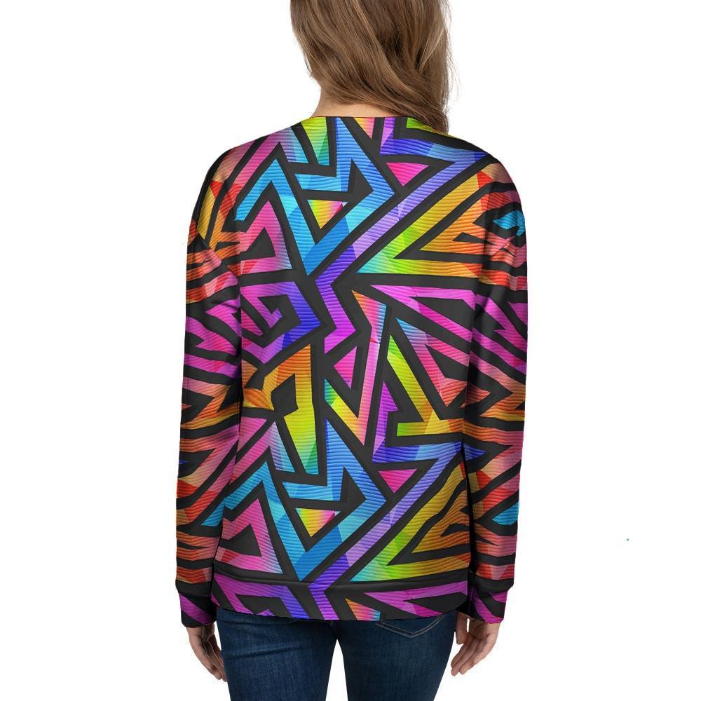 Rainbow Geometric Abstract Women's Sweatshirt-grizzshop