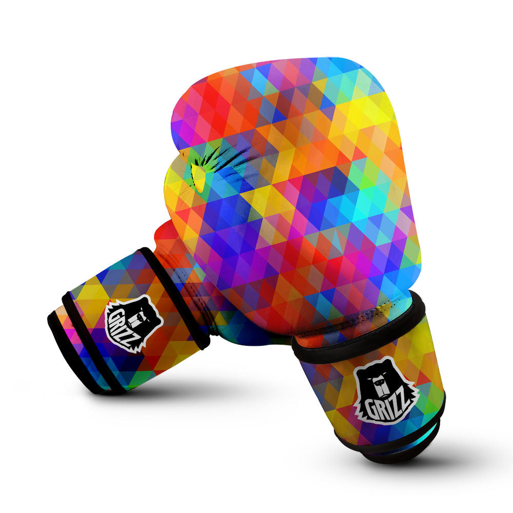 Rainbow Geometric Print Pattern Boxing Gloves-grizzshop