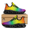 Rainbow Gradient LGBT Pride Print Black Running Shoes-grizzshop