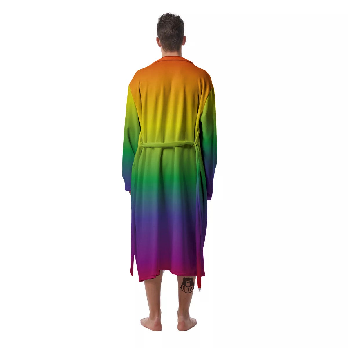 Rainbow Gradient LGBT Pride Print Men's Robe-grizzshop