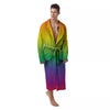 Rainbow Gradient LGBT Pride Print Men's Robe-grizzshop