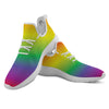 Rainbow Gradient LGBT Pride Print White Athletic Shoes-grizzshop