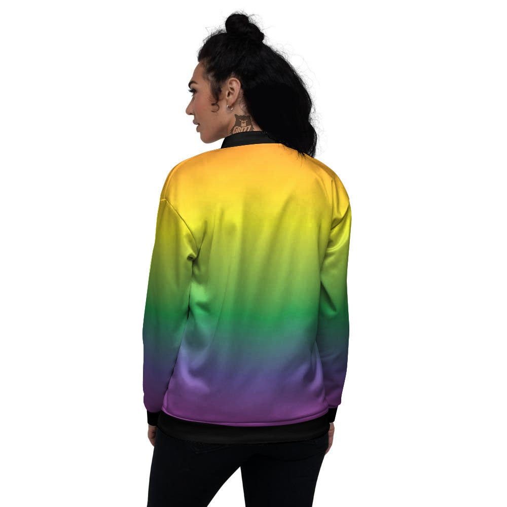 Grizzshopping Gradient Rainbow Print Pattern Men's Bomber Jacket