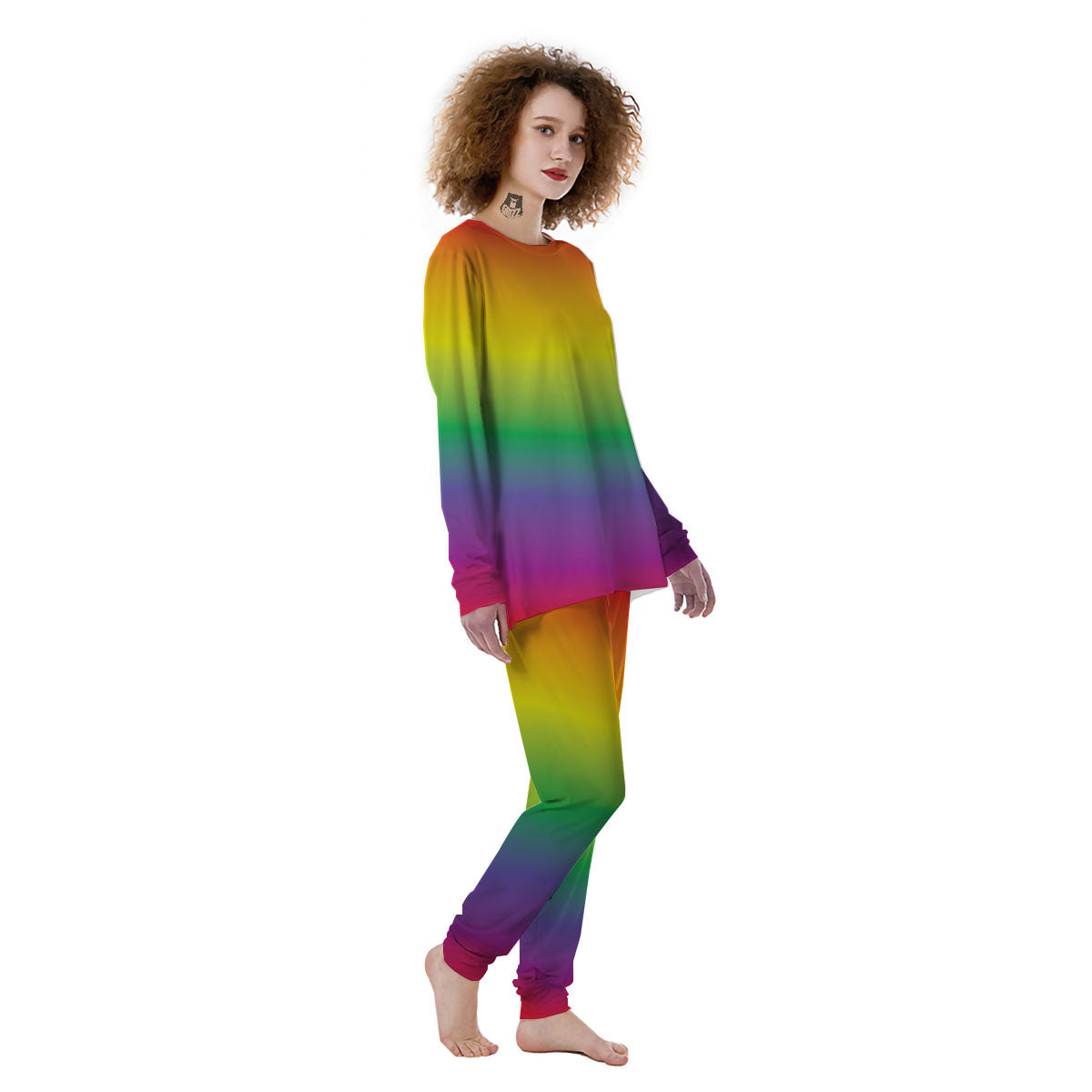 Rainbow Gradient LGBT Pride Print Women's Pajamas-grizzshop