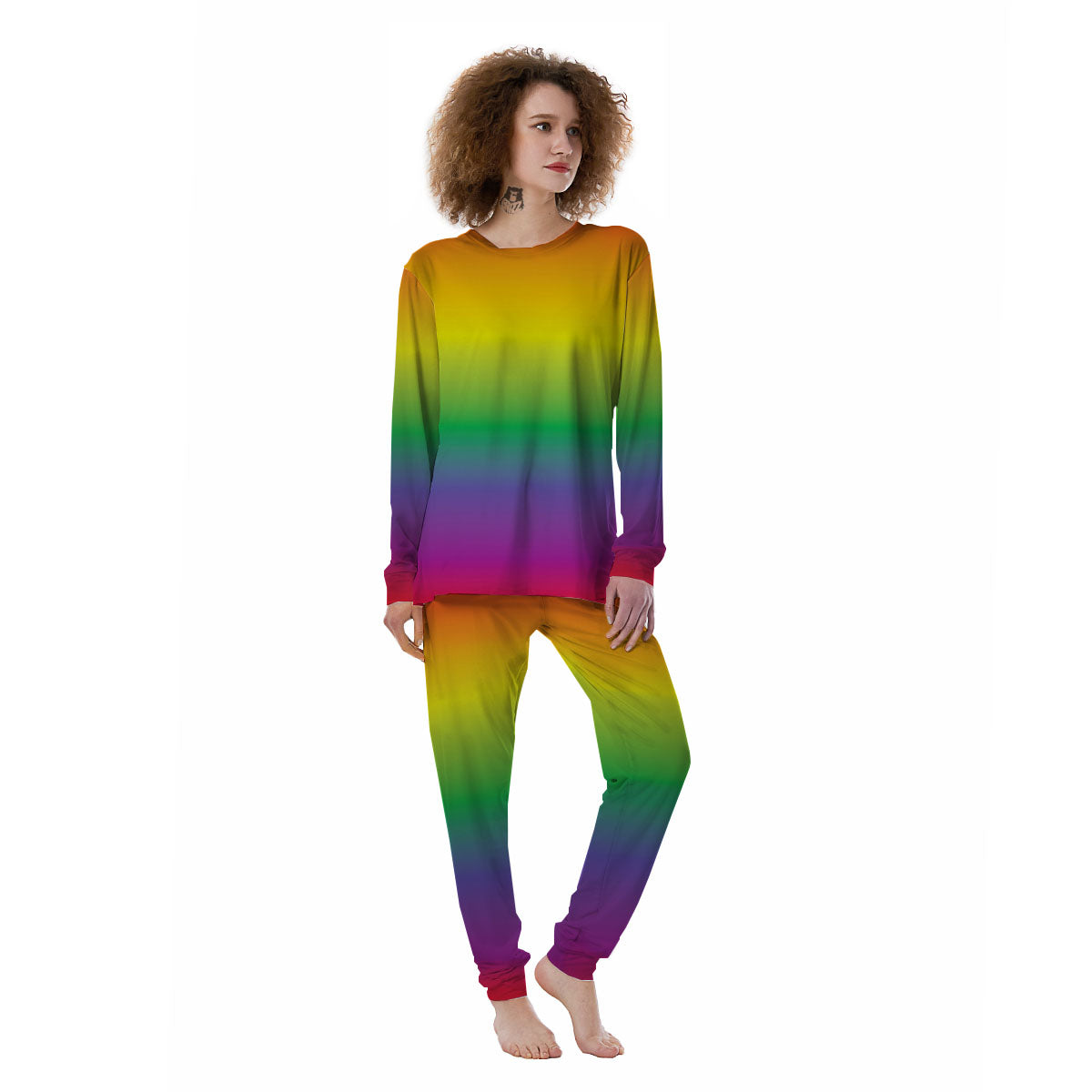 Rainbow Gradient LGBT Pride Print Women's Pajamas-grizzshop
