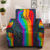 Rainbow Hand LGBT Pride Print Armchair Slipcover-grizzshop
