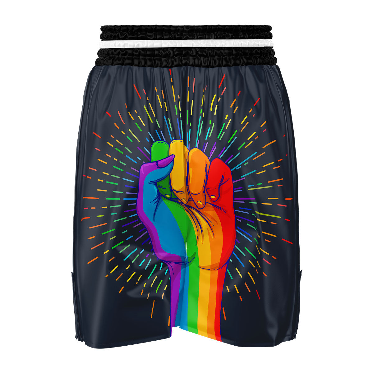 Rainbow Hand LGBT Pride Print Boxing Shorts-grizzshop