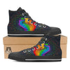 Rainbow Hand LGBT Pride Print High Top Shoes-grizzshop