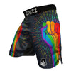 Rainbow Hand LGBT Pride Print MMA Shorts-grizzshop