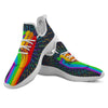 Rainbow Hand LGBT Pride Print White Athletic Shoes-grizzshop