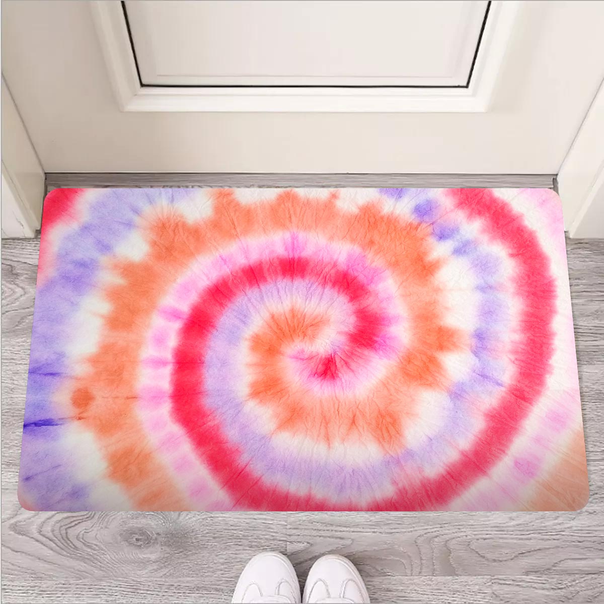 Rainbow Hippie Tie Dye Door Mat-grizzshop