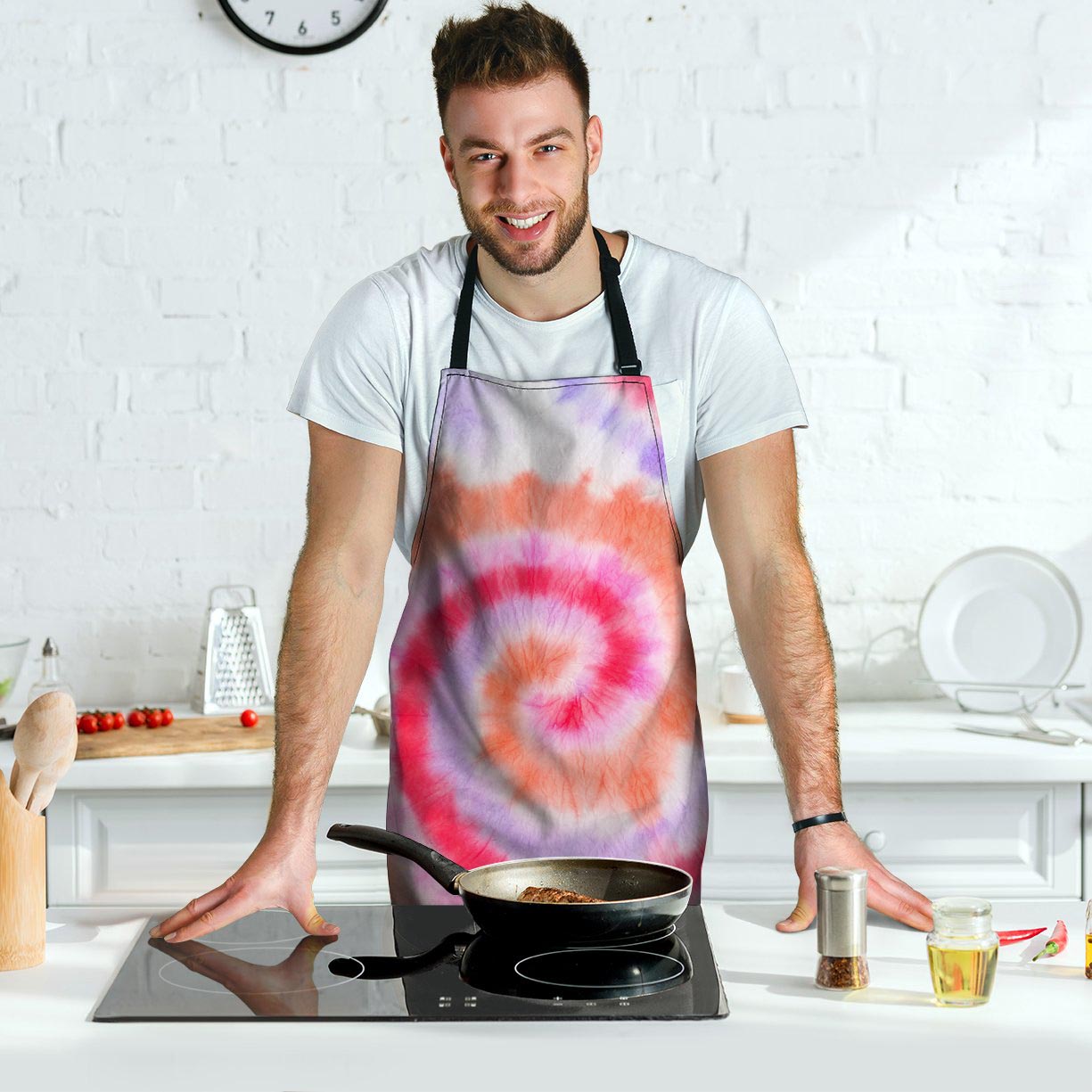 Rainbow Hippie Tie Dye Men's Apron-grizzshop