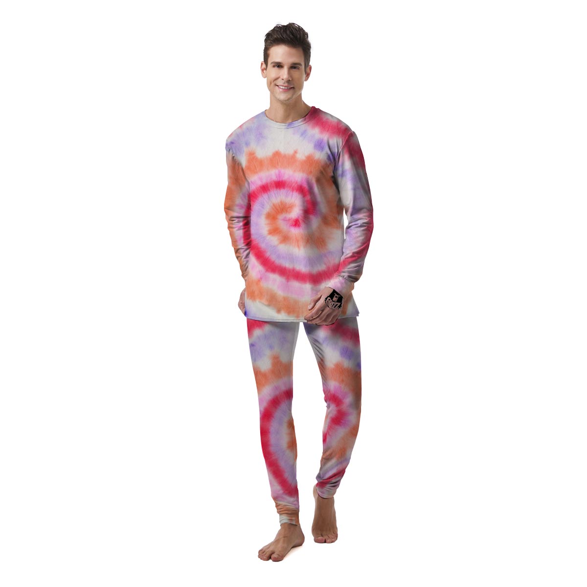 Rainbow Hippie Tie Dye Men's Pajamas-grizzshop