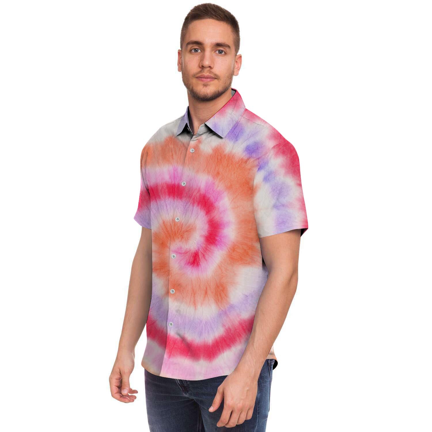 Rainbow Hippie Tie Dye Men's Short Sleeve Shirt-grizzshop