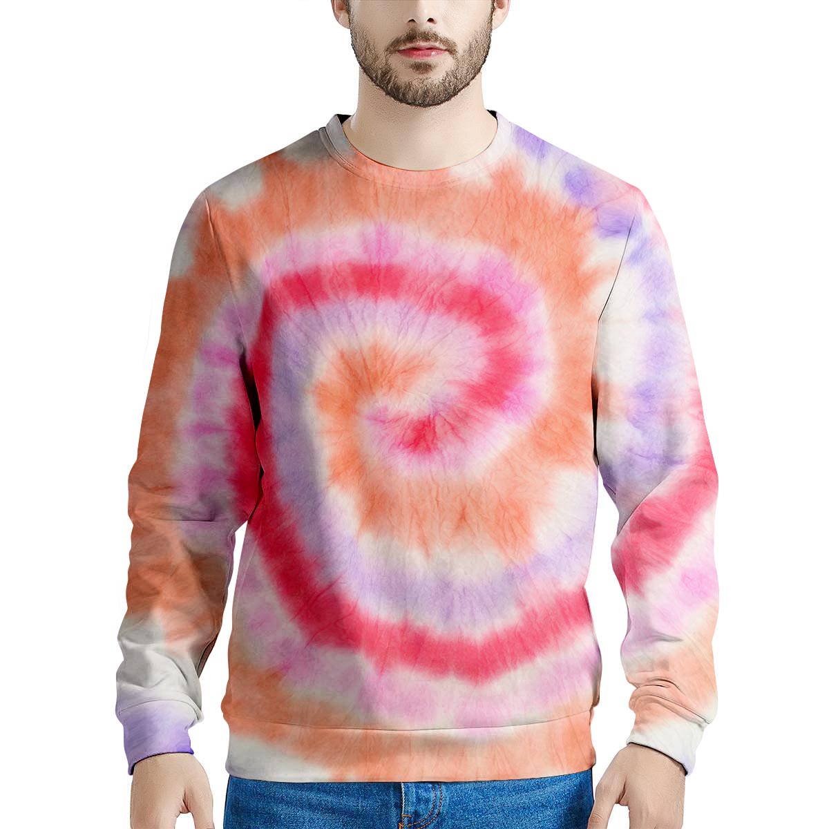 Rainbow Hippie Tie Dye Men's Sweatshirt-grizzshop