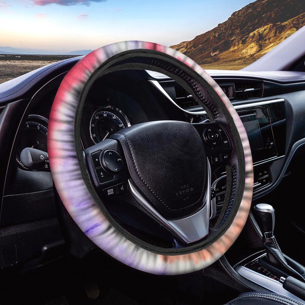 Rainbow Hippie Tie Dye Steering Wheel Cover-grizzshop