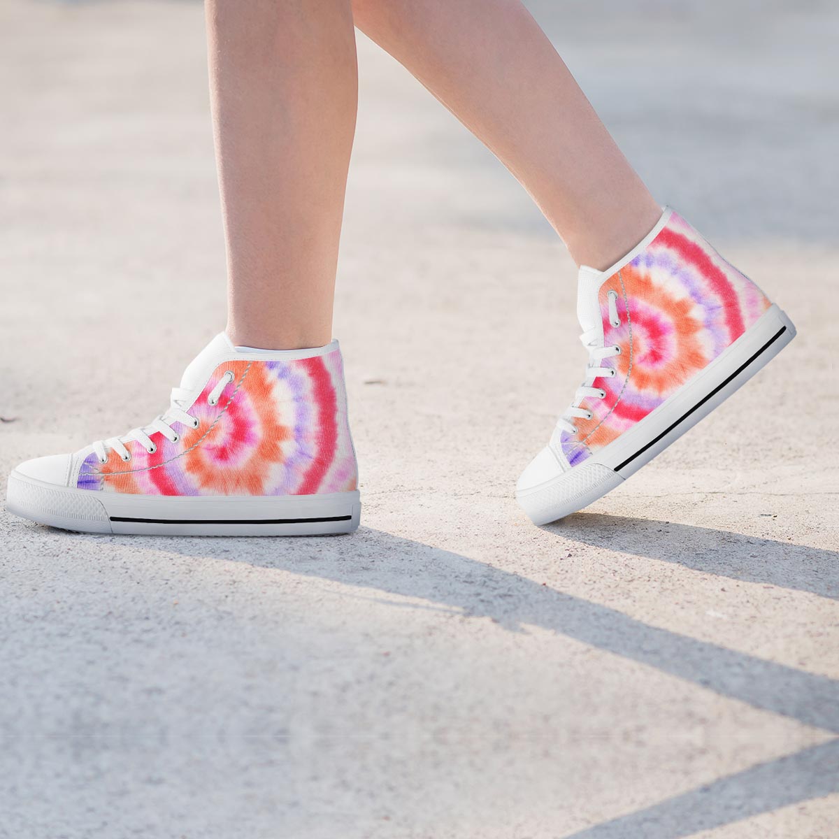 Rainbow Hippie Tie Dye Women's High Top Shoes-grizzshop