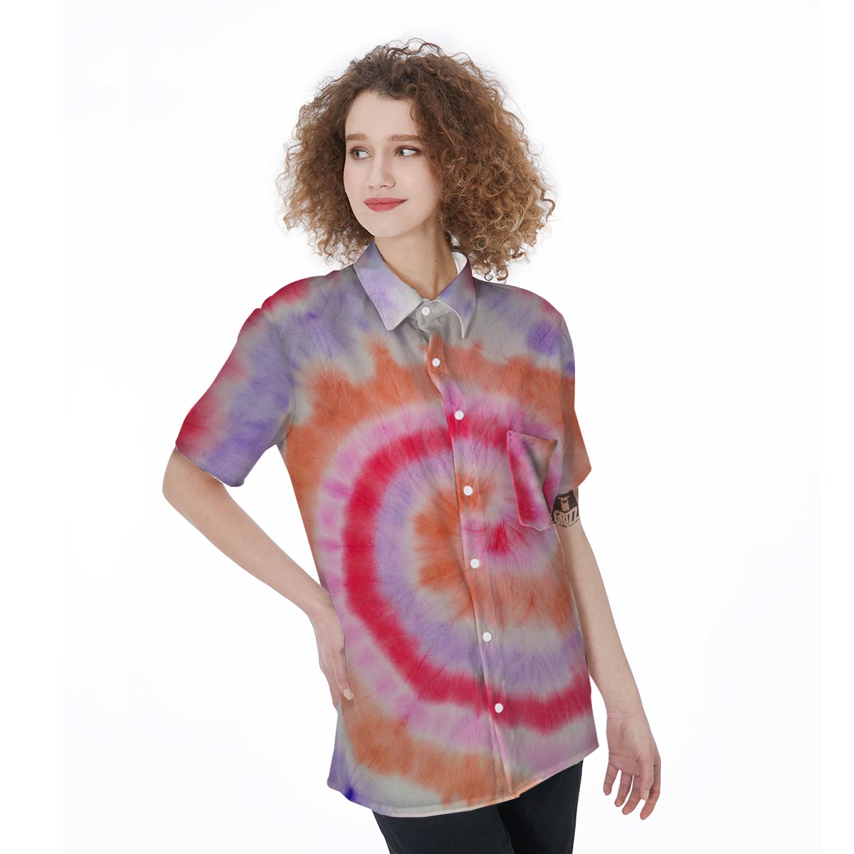 Rainbow Hippie Tie Dye Women's Short Sleeve Shirts-grizzshop