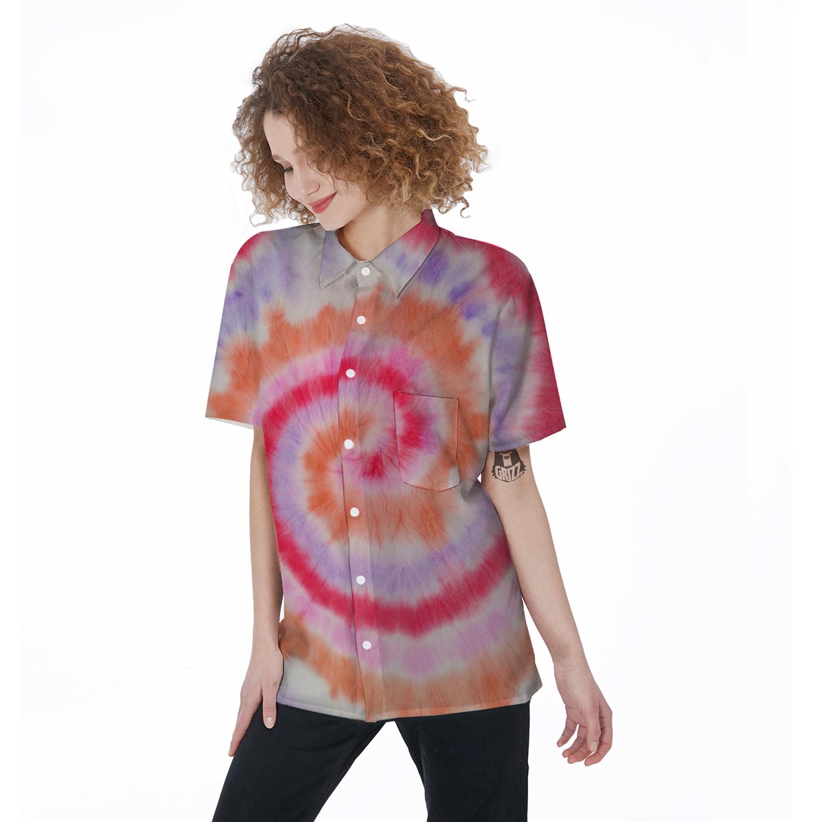 Rainbow Hippie Tie Dye Women's Short Sleeve Shirts-grizzshop
