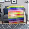 Rainbow Houndstooth Print Blanket-grizzshop