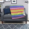 Rainbow Houndstooth Print Blanket-grizzshop