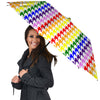 Rainbow Houndstooth Print Umbrella-grizzshop