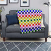 Rainbow LGBT Checkered Flag Print Blanket-grizzshop