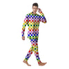 Rainbow LGBT Checkered Flag Print Men's Pajamas-grizzshop