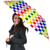 Rainbow LGBT Checkered Flag Print Umbrella-grizzshop