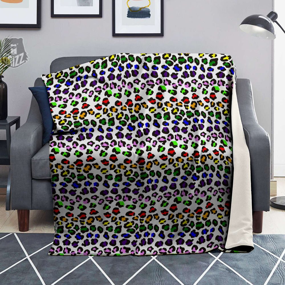 Rainbow LGBT Leopard Print Pattern Blanket-grizzshop