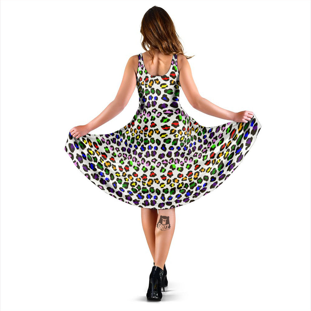 Rainbow LGBT Leopard Print Pattern Dress-grizzshop
