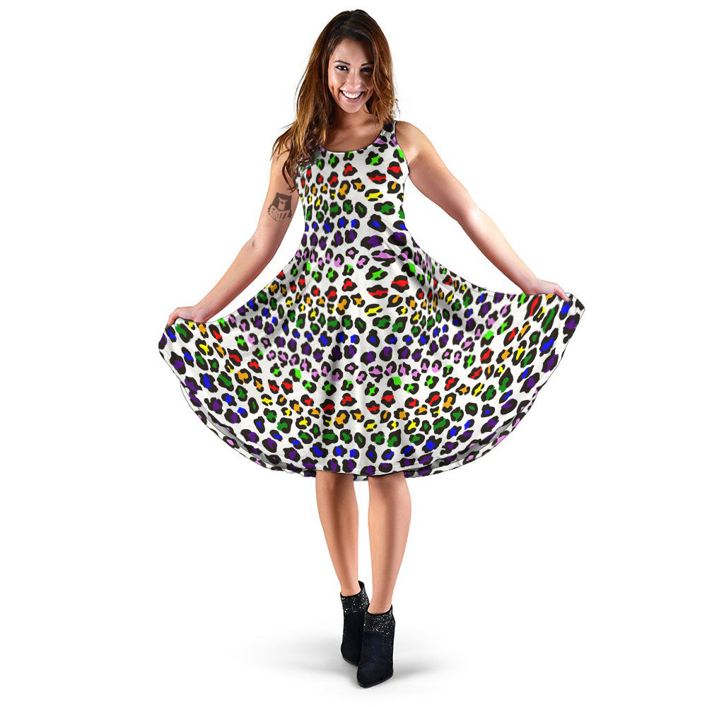 Rainbow LGBT Leopard Print Pattern Dress-grizzshop