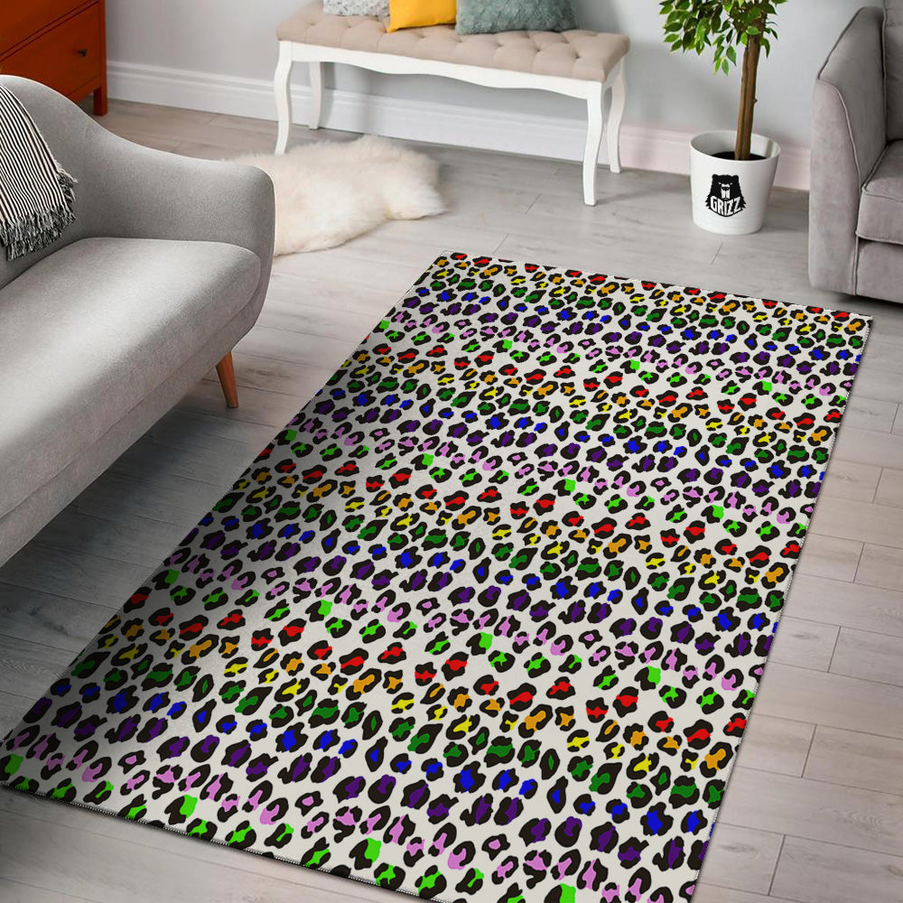 Rainbow LGBT Leopard Print Pattern Floor Mat-grizzshop