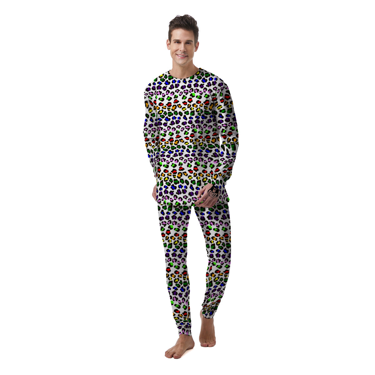 Rainbow LGBT Leopard Print Pattern Men's Pajamas-grizzshop