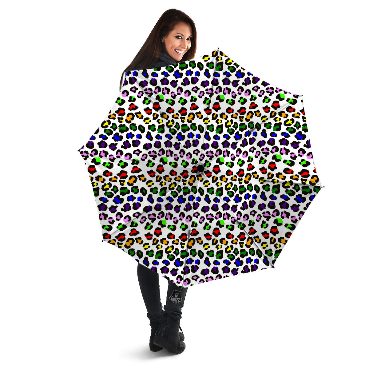 Rainbow LGBT Leopard Print Pattern Umbrella-grizzshop