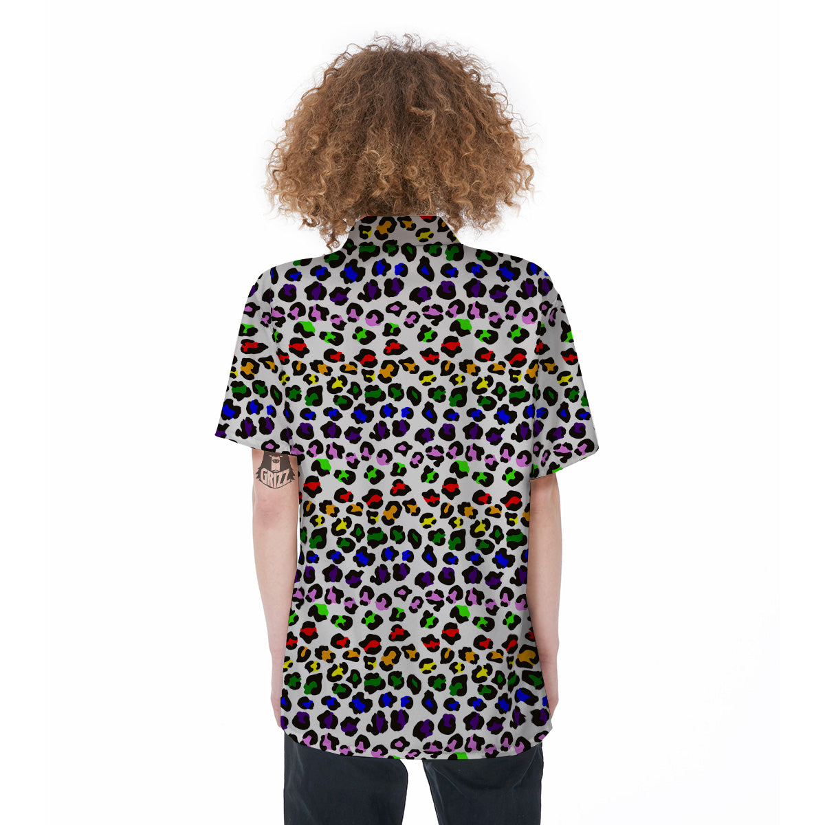 Rainbow LGBT Leopard Print Pattern Women's Short Sleeve Shirts-grizzshop