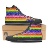 Rainbow LGBT Paisley Bandana Print Black High Top Shoes-grizzshop