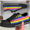 Rainbow LGBT Paisley Bandana Print Black Low Top Shoes-grizzshop