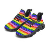 Rainbow LGBT Paisley Bandana Print Black Running Shoes-grizzshop