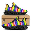 Rainbow LGBT Paisley Bandana Print Black Running Shoes-grizzshop