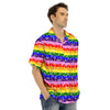 Rainbow LGBT Paisley Bandana Print Men’s Hawaiian Shirt-grizzshop