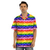 Rainbow LGBT Paisley Bandana Print Men’s Hawaiian Shirt-grizzshop