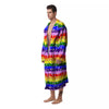 Rainbow LGBT Paisley Bandana Print Men's Robe-grizzshop