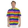 Rainbow LGBT Paisley Bandana Print Men's Short Sleeve Shirts-grizzshop