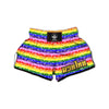 Rainbow LGBT Paisley Bandana Print Muay Thai Boxing Shorts-grizzshop