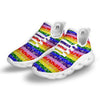 Rainbow LGBT Paisley Bandana Print White Running Shoes-grizzshop