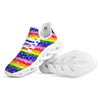 Rainbow LGBT Paisley Bandana Print White Running Shoes-grizzshop