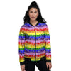 Rainbow LGBT Paisley Bandana Print Women's Bomber Jacket-grizzshop