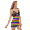 Rainbow LGBT Paisley Bandana Print Women's Sexy Night Dress-grizzshop