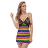 Rainbow LGBT Paisley Bandana Print Women's Sexy Night Dress-grizzshop